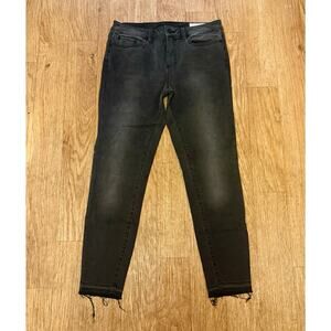 Two by Vince Camuto Raw Hem Skinny Stretch Ankle Jeans Light Black Size 29 / 8